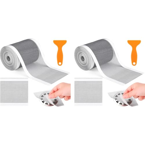 HASTHIP® 1 Roll Kitchen Sink Strainer Steel Hair Catcher Shower Drain Cover Cuttable PVC Mesh Stickers for Bathroom 13 Feet 4.72 Inches Width 2 PCS HASTHIP® 1 Roll Kitchen Sink Strainer Steel Hair Catcher Shower Drain Cover Cuttable PVC Mesh Stickers for Bathroom 13 Feet 4.72 Inches Width 2 PCS
